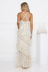 Trends To Come Polka Dot Maxi Dress Cream